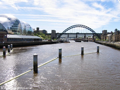 Looking up the River Tyne from the Millennium Bridge.