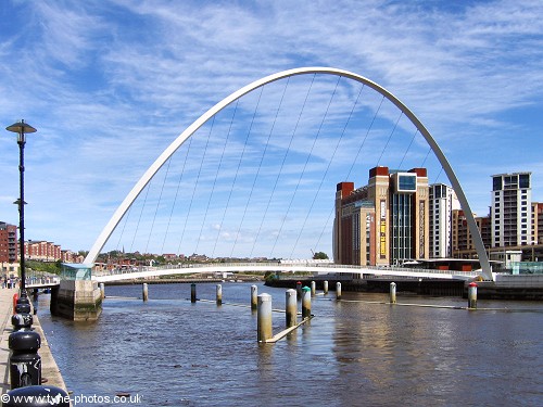 Millennium Bridge seen from Newcastle Quayside.
