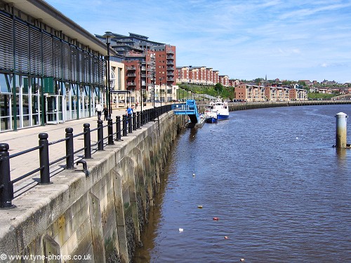 Newcastle Quayside at the Millennium Bridge.