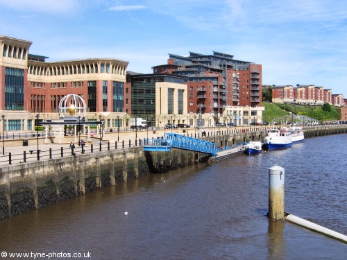 Newcastle Quayside at the Millennium Bridge.