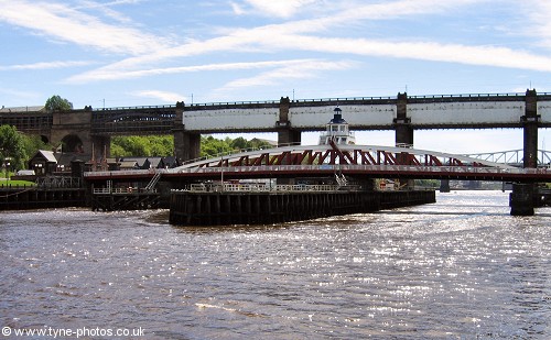 The Swing Bridge with the High Level Bridge behind.