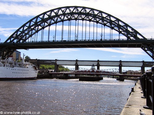 Tyne Bridge seen from Newcastle Quayside.