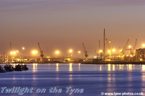 Twilight on the River Tyne at North Shields.