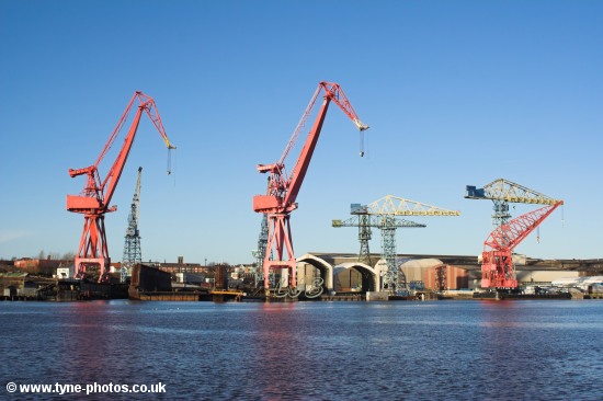 Swan Hunters Shipyard Cranes, Wallsend, River Tyne.