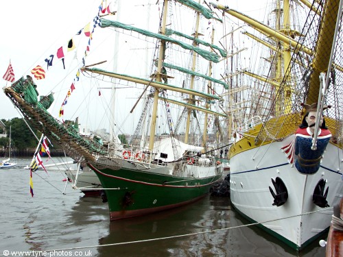 These ships were  moored next  to the Dewaruci.
