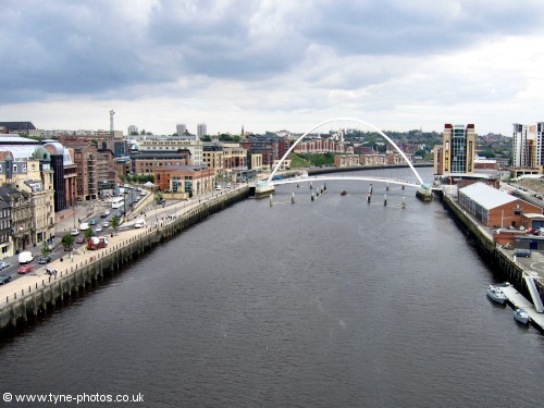 View downstream from the middle of the Tyne Bridge.