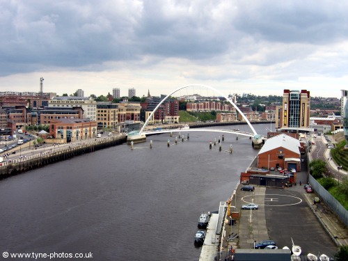 View downstream from near the Gateshead end of the Tyne Bridge.