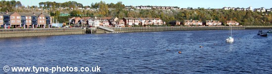 View across the River Tyne to St. Peter's Marina.