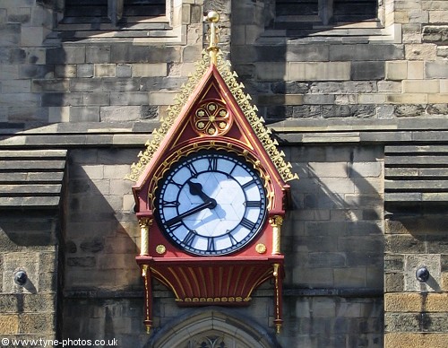 A close up of one of the Cathedral clock faces.