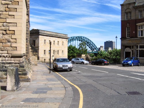 View past the Bridge Hotel with Tyne Bridge beyond.