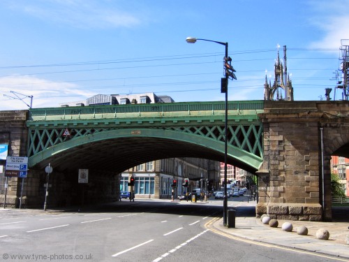 View up St Nicholas Street from the north end of the High Level Bridge.