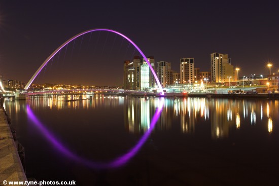 View of the bridge from further along the Quayside.