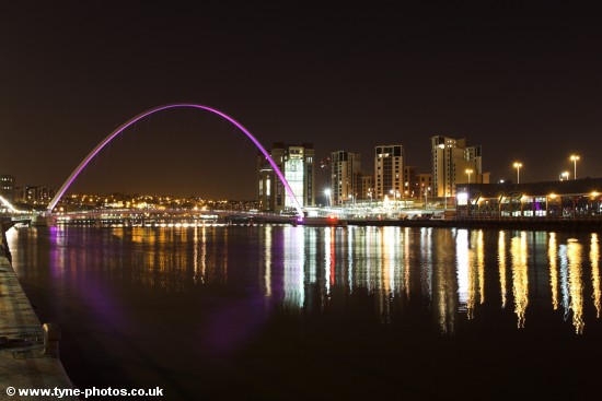 View of the bridge from further along the Quayside.