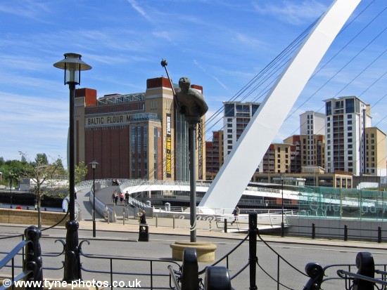 View of the Millennium Bridge seen when approaching the Quayside.