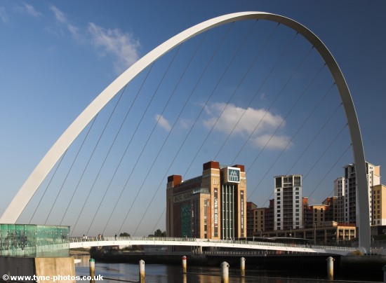 Millennium Bridge seen from Newcastle Quayside.