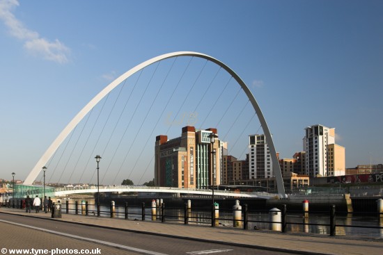 Millennium Bridge seen from Newcastle Quayside.