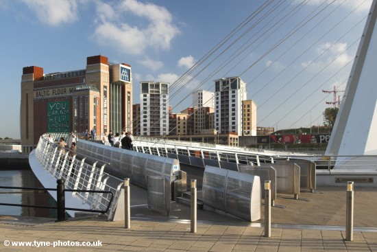 Millennium Bridge seen from Newcastle Quayside.