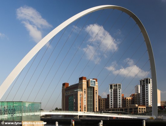 Millennium Bridge seen from Newcastle Quayside.