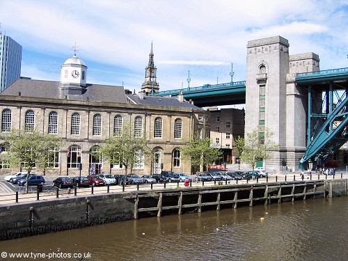 Newcastle Quayside between the Tyne Bridge and Swing Bridge.