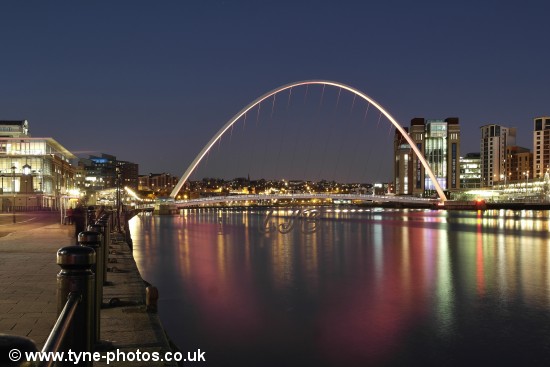 View along the Quayside to the Millennium Bridge.