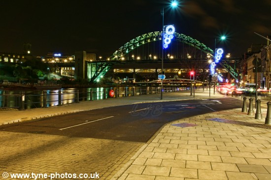 Xmas lights on the Quayside at Newcastle.
