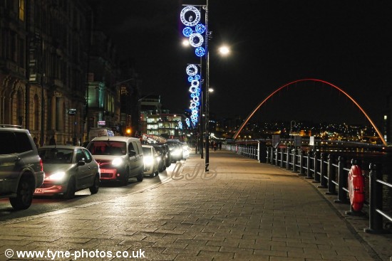 Xmas lights on the Quayside at Newcastle.