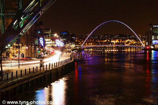View of the Tyne Bridge and Millennium Bridge from the Swing Bridge.