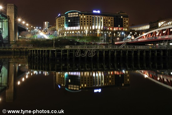 View across the River Tyne to the Hilton Hotel, Gateshead.