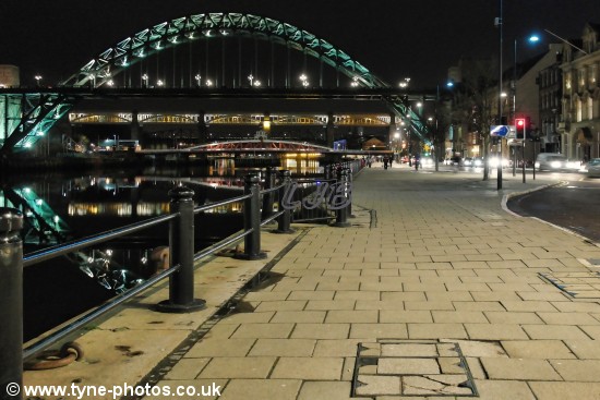 View along the Quayside to the Tyne Bridge.