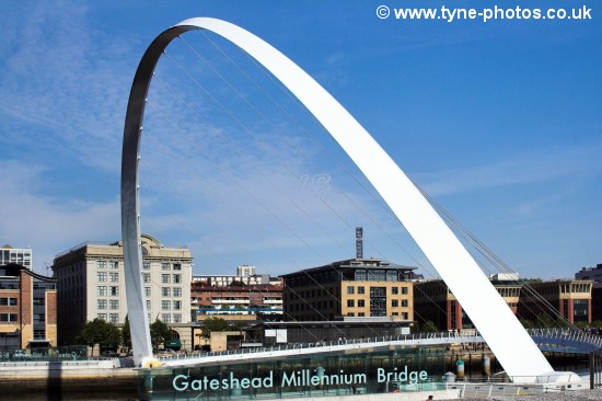 View of the Millennium Bridge from Gateshead.