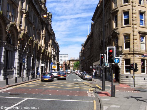 View east along Mosley street from Westgate Road.