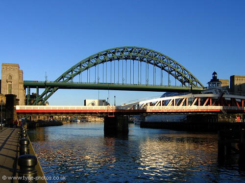 Tyne Bridge and Swing Bridge.