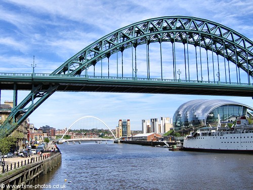 Tyne Bridge seen from the Swing Bridge.