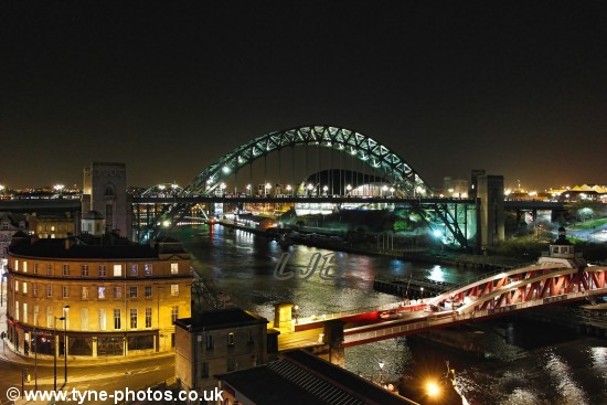 View of the Tyne Bridge seen from the High Level Bridge.