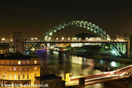 View of the Tyne Bridge seen from the High Level Bridge.