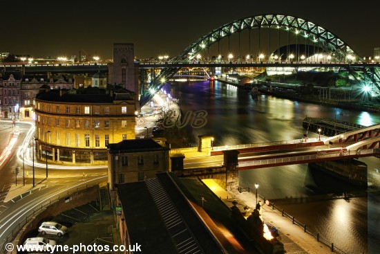 View of the Tyne Bridge seen from the High Level Bridge.
