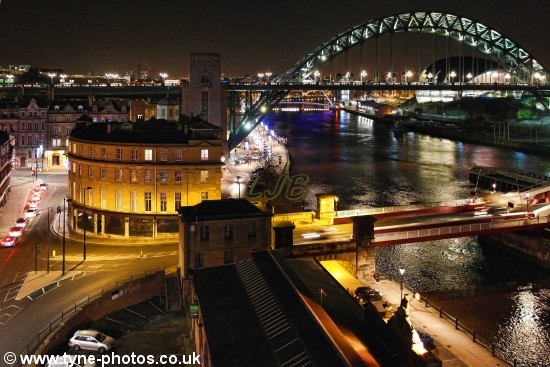 View of the Tyne Bridge seen from the High Level Bridge.