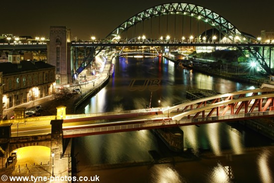 View of the Tyne Bridge seen from the High Level Bridge.