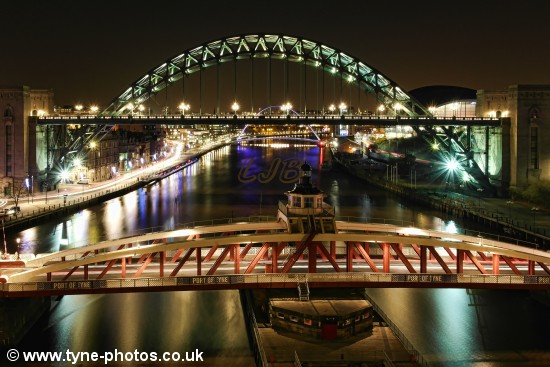View of the Tyne Bridge seen from the High Level Bridge.