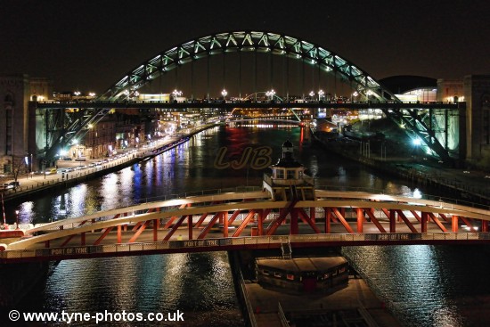 View of the Tyne Bridge seen from the High Level Bridge.