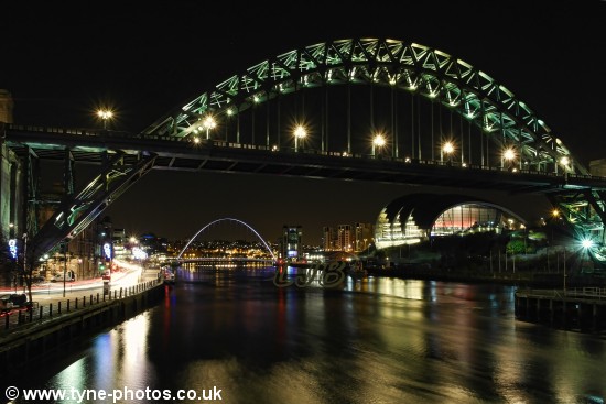 View of the Tyne Bridge seen from the Swing Bridge.