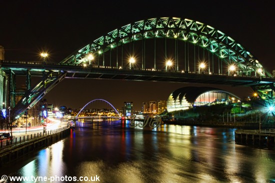 View of the Tyne Bridge seen from the Swing Bridge.