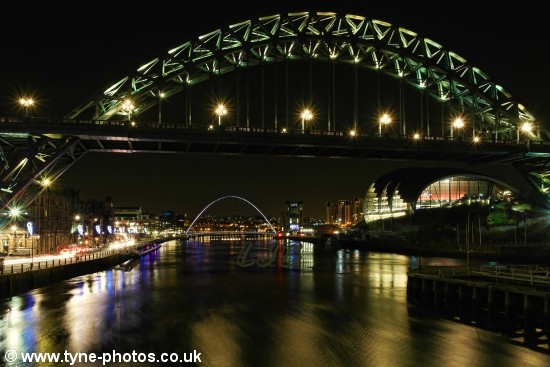 View of the Tyne Bridge seen from the Swing Bridge.