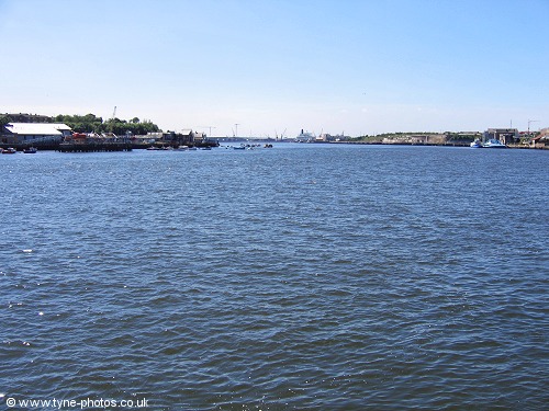 View up the River Tyne from North Shields Fish Quay.