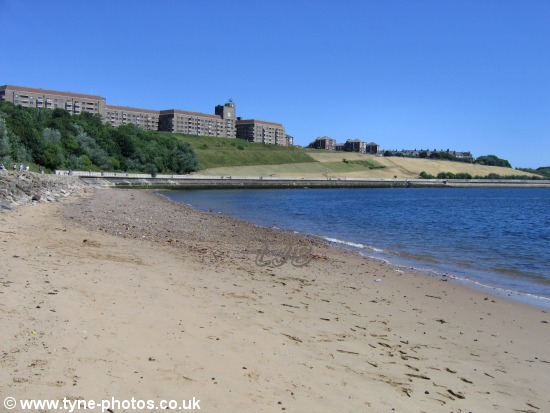 View to Tynemouth and the mouth of the River Tyne.