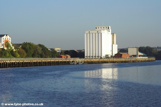 A closer view of the old Spillers Flour Mill.