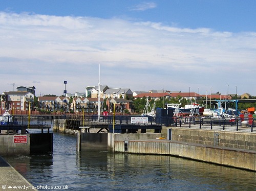 Lock full and gates opening.