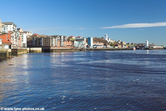 View down the River Tyne during a crossing.