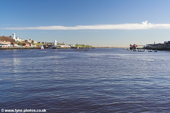 View down the River Tyne during a crossing.