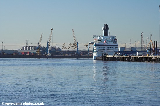 Car and Passenger Ferry, Queen of Scandinavia, berthed at North Shields.